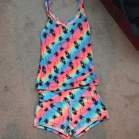 Colorful Palm Tree Tank and Shorts Set - Picture 1 of 1